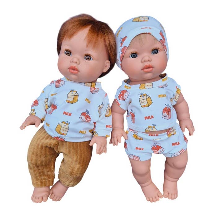 Maman Poule et Papa Coq - Wholesale Doll clothing – Kids - Milk - Velvet Jersey Pants1