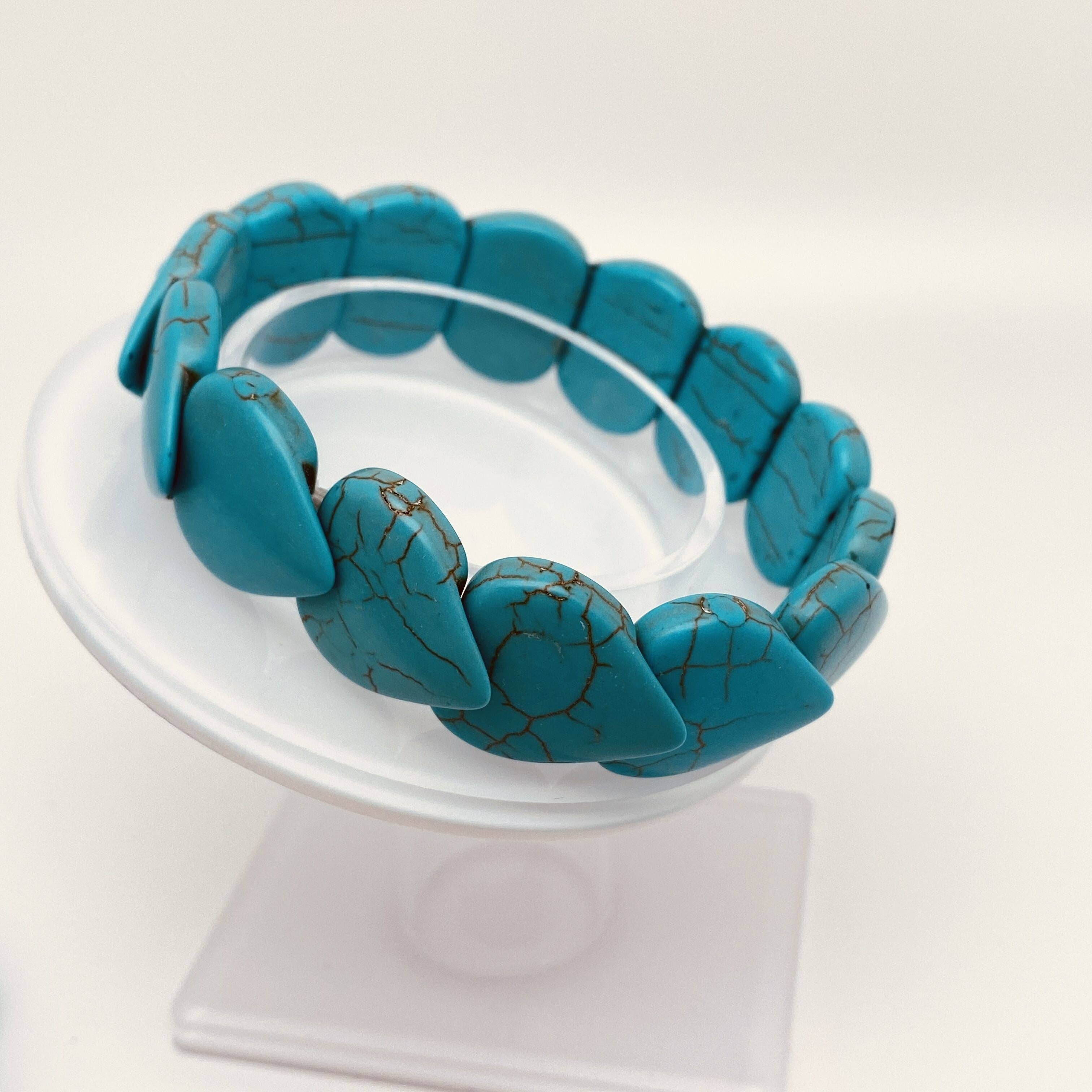 Mio Queena - Vente Bracelet de perles - Bracelet multicolore en corde élastique imitation turquoise5