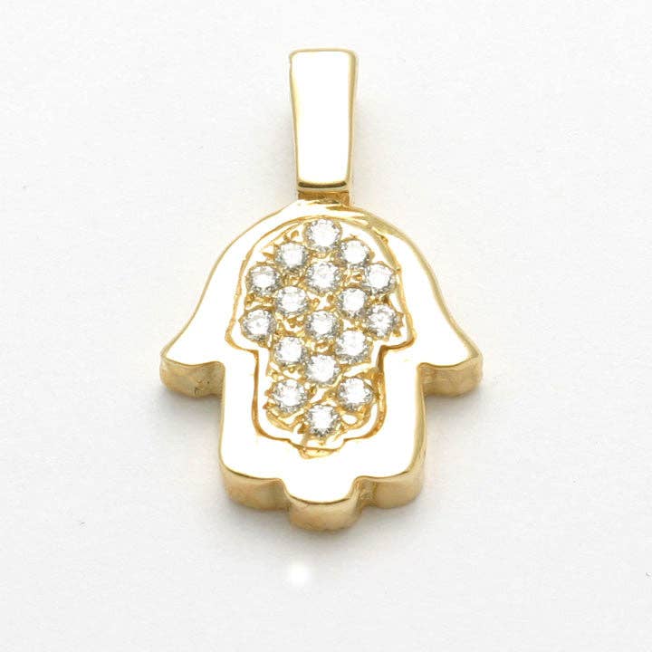 14k gult guld diamant Hamsa hänge 1/4 karat för wholesale av Bareket Fine Jewelry
