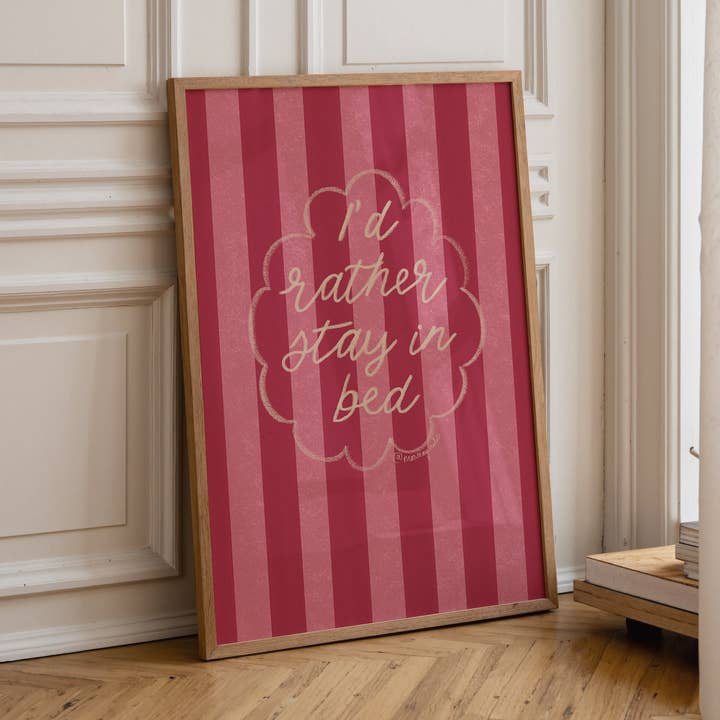 Preferisco restare a letto | Stampa per una casa accogliente per la vendita all'ingrosso da parte di Moo and May Studio