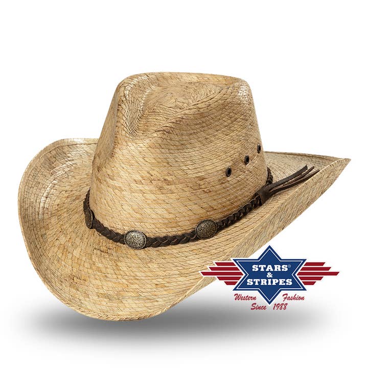 Stars & Stripes® - Vendita all'ingrosso Cappello da cowboy - Unisex - Cappello di paglia - Aiden
