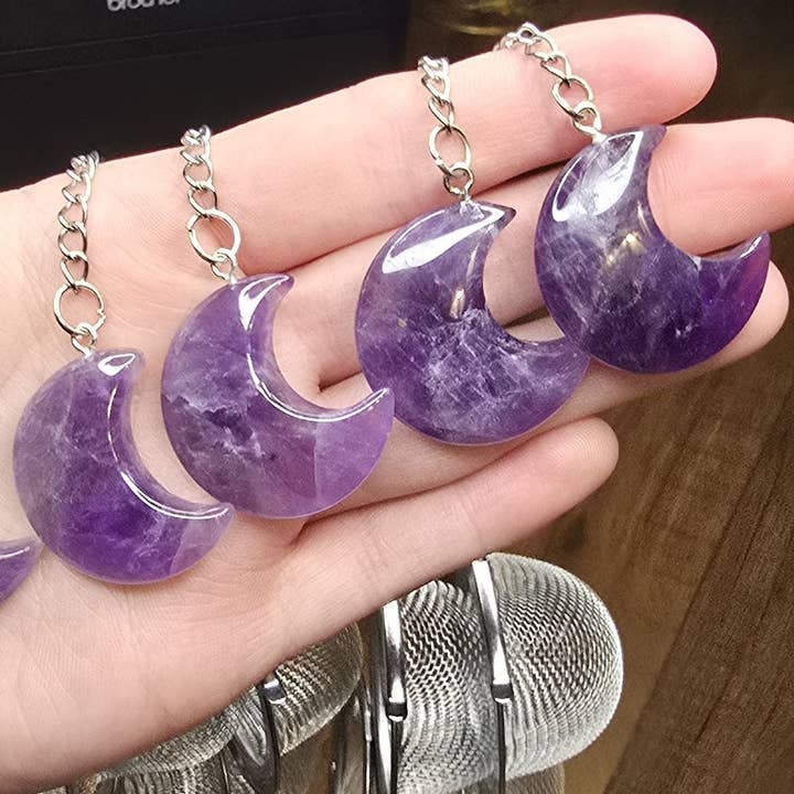 Eclectic Wallflower Boutique - Wholesale Tea Strainer/Infuser - Chevron Amethyst Moon Loose Tea Leaf Infuser2