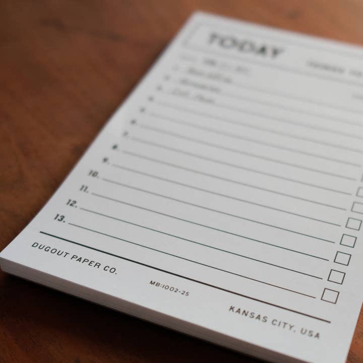 Dugout Paper Co. - Wholesale Notepad - To Do List Notepad - Things To Do3