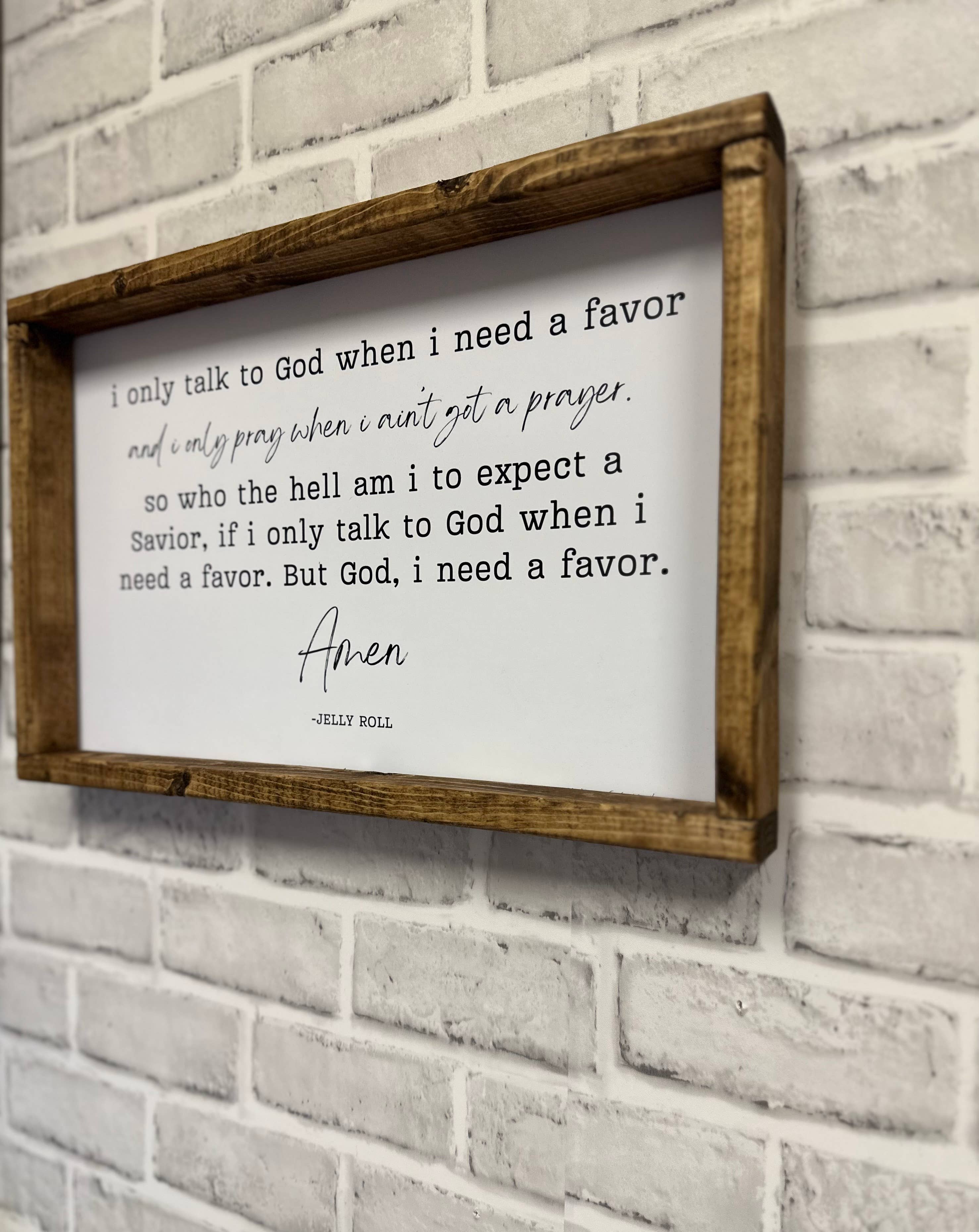 Buckeye Craft Co. - Vente Pancarte - Signe lyrique de la chanson I Need A Favor1