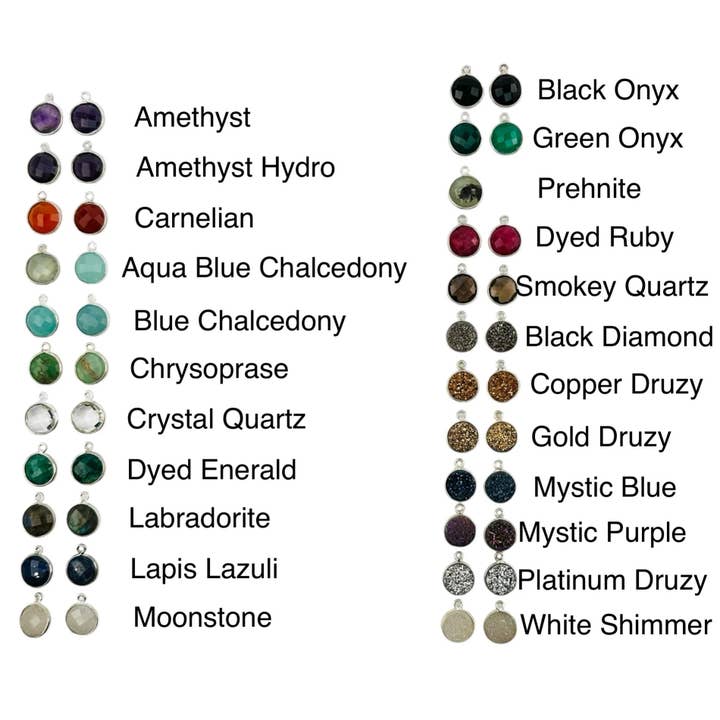 Jewelers Paradise - Wholesale Individual charm/pendant - Gemstone Round Bezel Crystal Charm - 10mm - 5