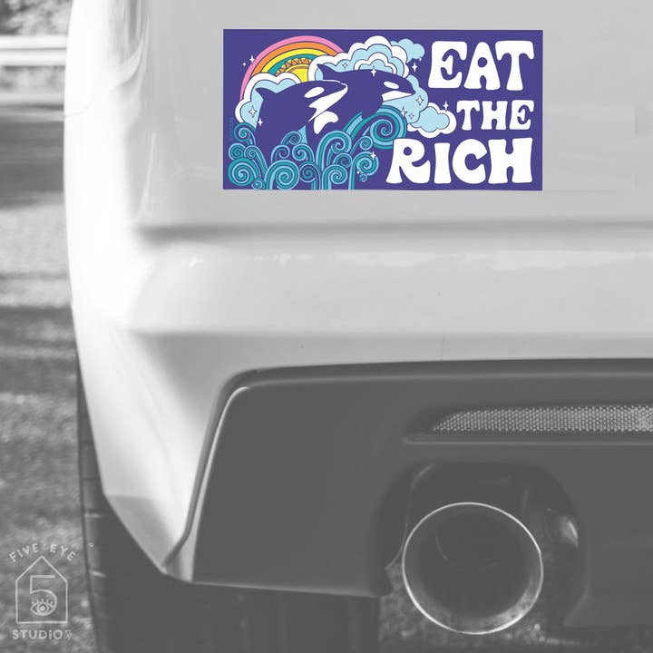 5 Eye Studio - Vendita all'ingrosso Adesivo - Adesivo per paraurti "Mangia i ricchi"1