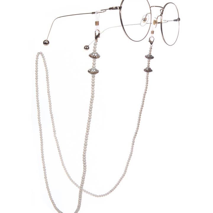 Wit Parel Glaskraal Brillenhouder EC5639 - Wit voor groothandel op Faire