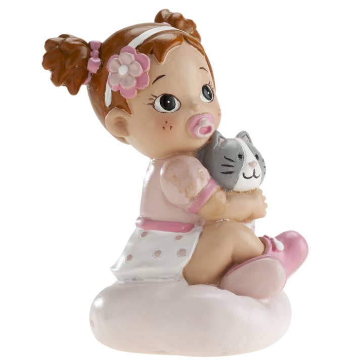 dekora - Wholesale Decorative Figurine - CHRISTENING GIRL WITH CAT 10CM1