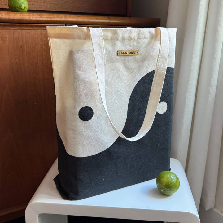 COUTONIC - Wholesale Tote Bag - Women's - Organic Cotton Black Sands Yin Yang Tote 2.06