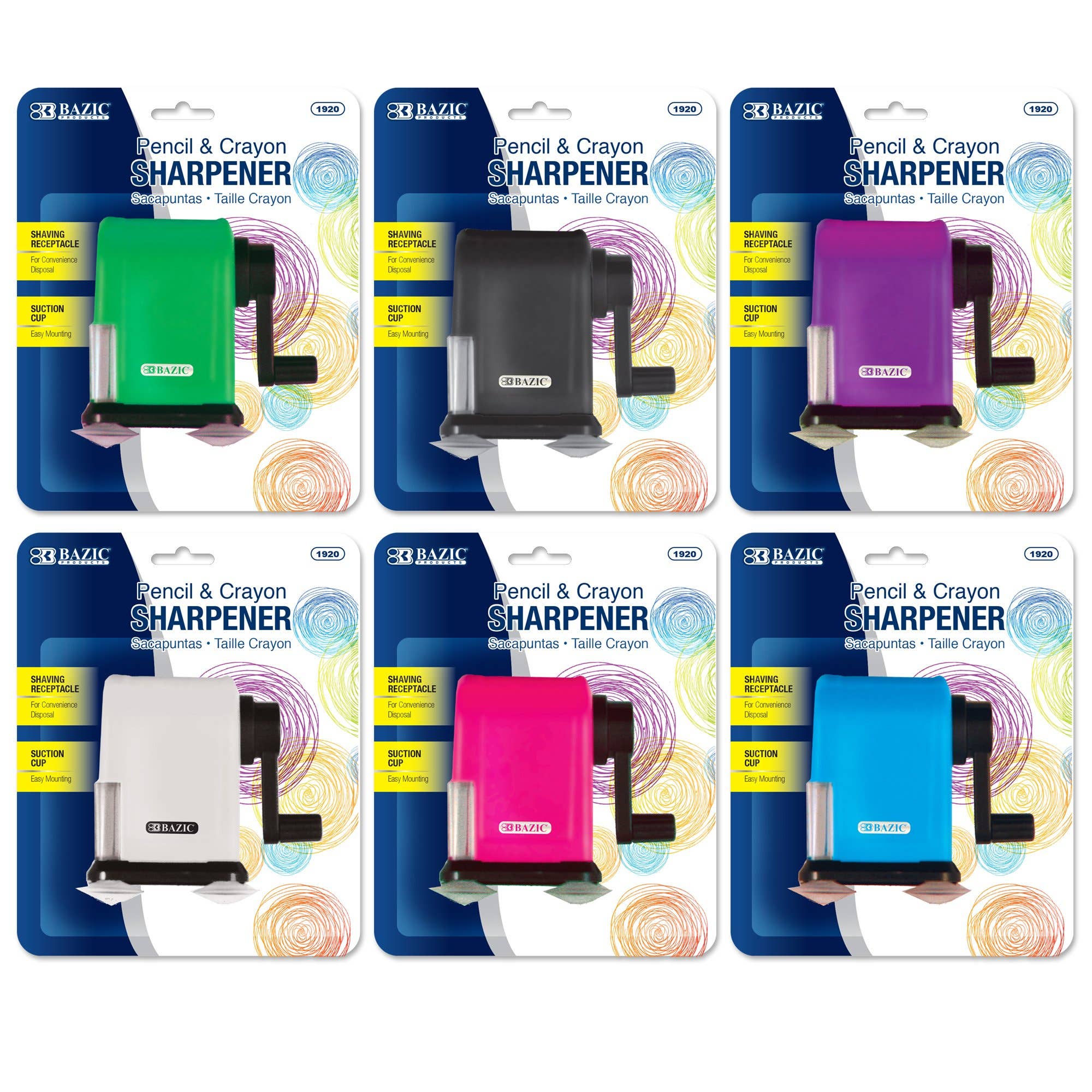 Luna Office Supply -  Everyday Essential - Wholesale Pencil Sharpener - Desktop Sharpener with Suction Cup Base2