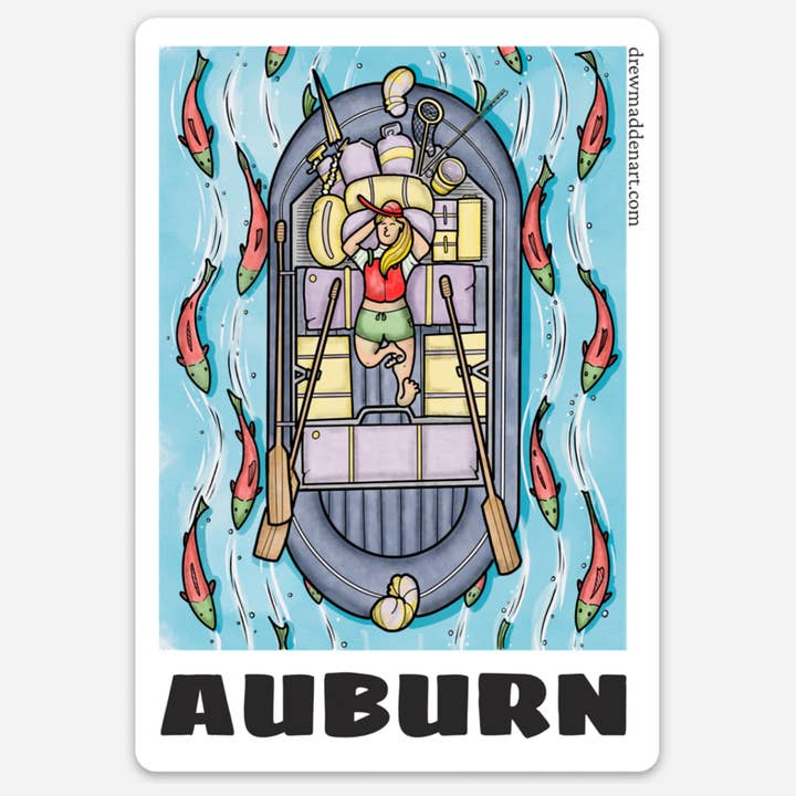 Auburn River Time for wholesale by Drew Madden Art Stickers