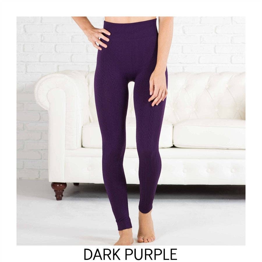 Truly Contagious - Venta al por mayor Leggings modernos - Mujer - Leggings forrados en forro polar de punto trenzado (TX200)2