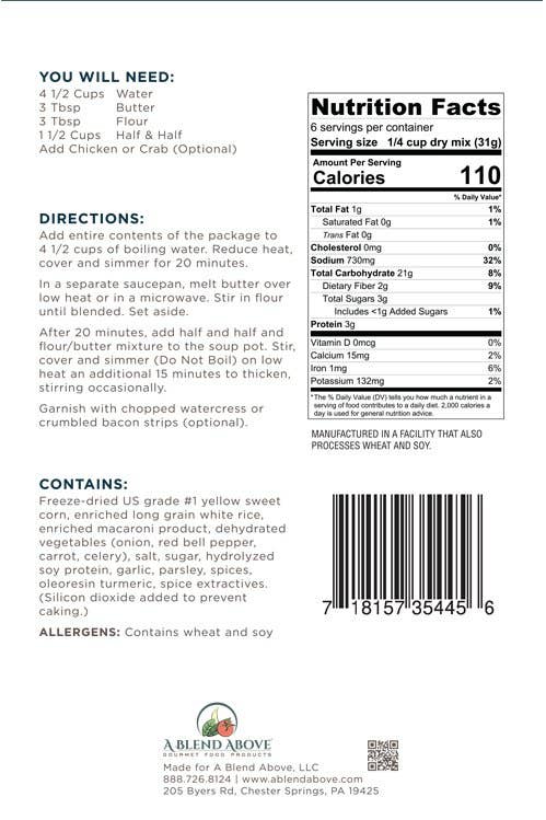 A Blend Above - Wholesale Soup - Corn Chowder Soup Mix4