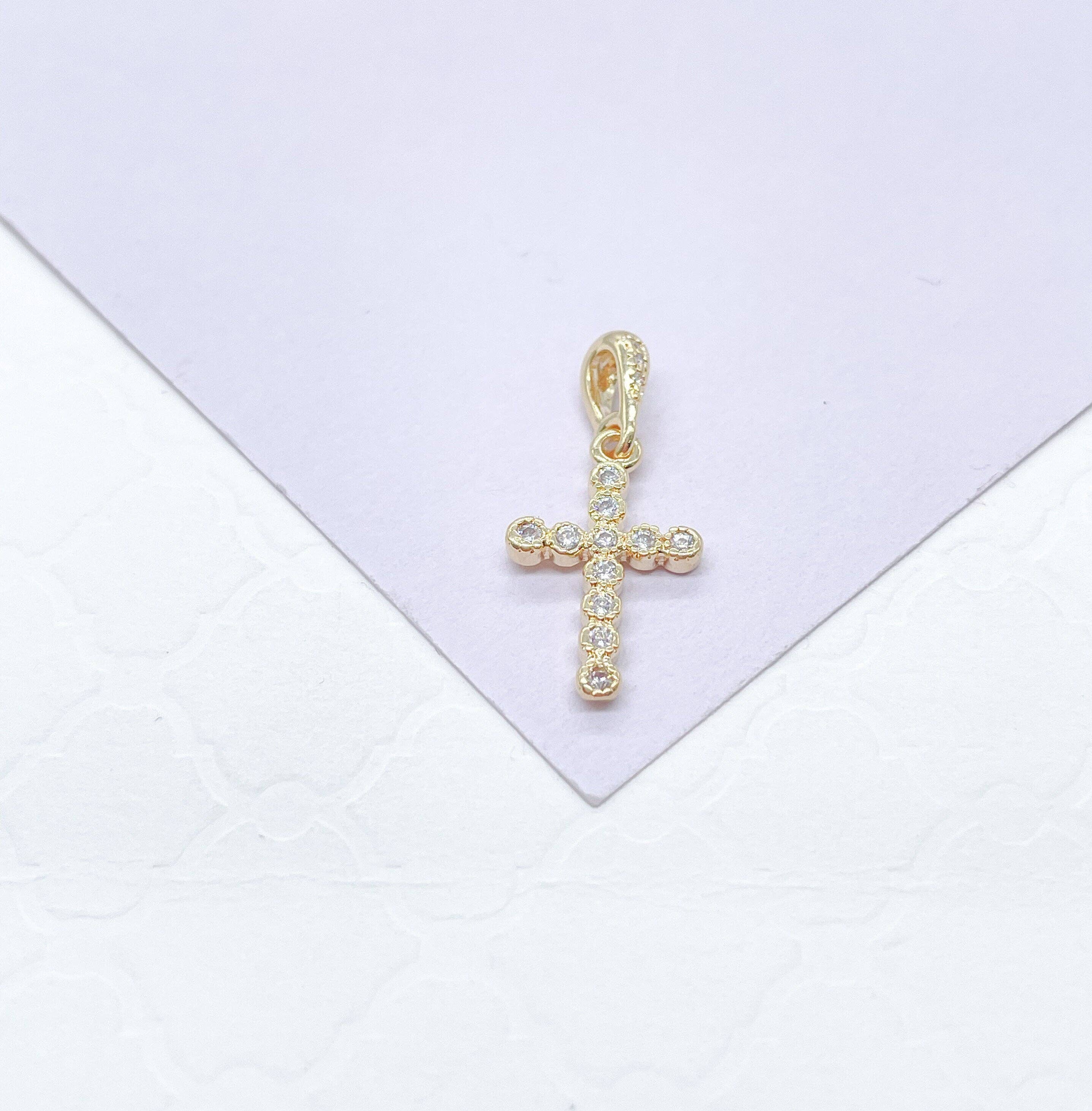 Milie - Wholesale Jewelry Set - 18k GF Dainty Cz Cross with Various Stones2