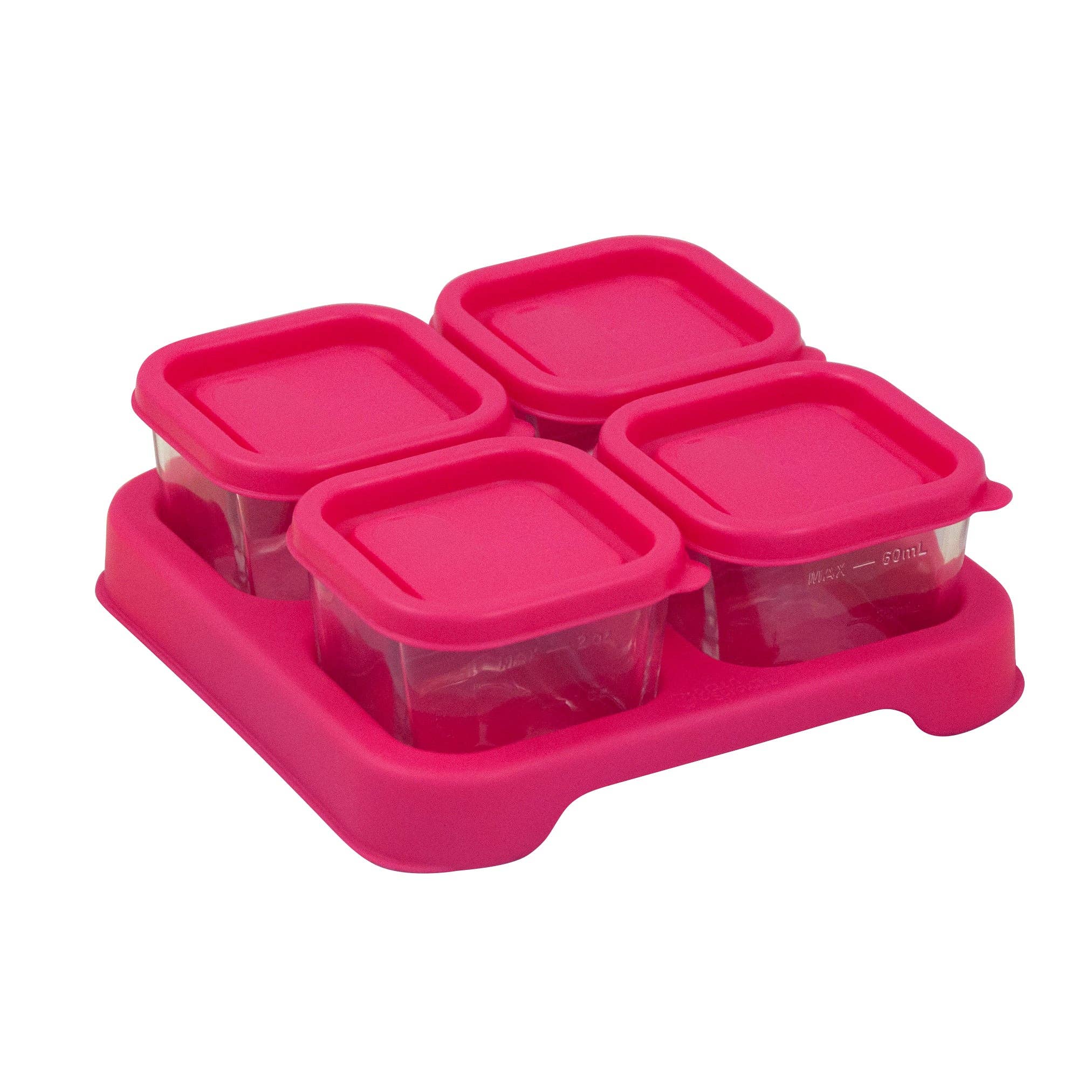 For Baby and Up - Green Sprouts - Wholesale Food storage cubes – Child & baby - Fresh Baby Food Glass Cubes (2oz/4pk)-Pink0