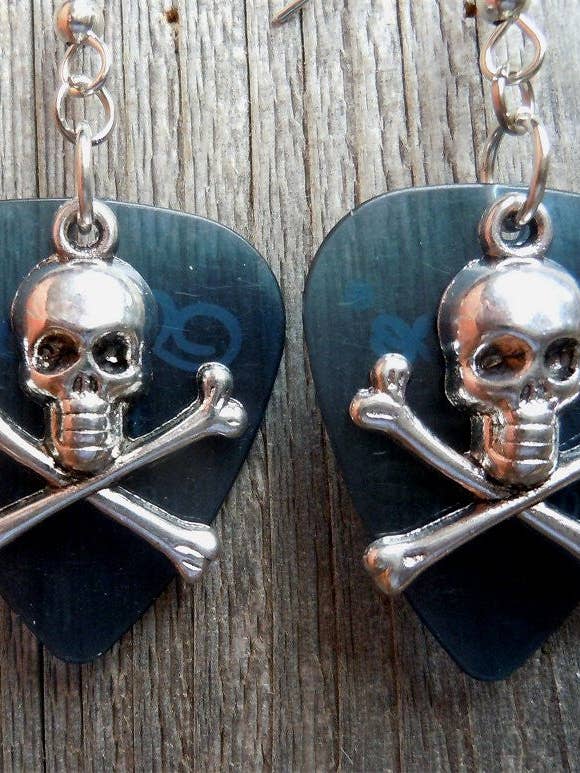 Pendientes para guitarra con forma de calavera y huesos cruzados para venta al por mayor de Simply Raevyn