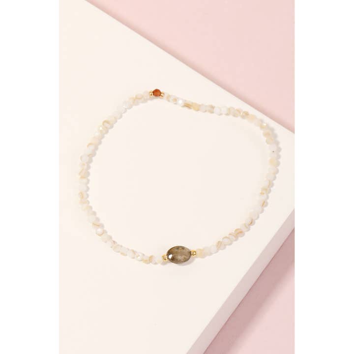 Oval Charm Mini Beaded Bracelet for wholesale by Anarchy Street