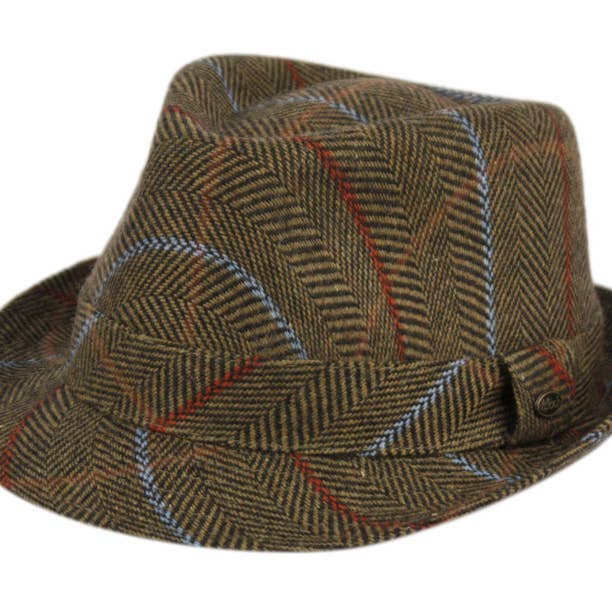 Epoch hats - Wholesale Fedora - Unisex - Wool Tweed Herringbone Fedora Hat