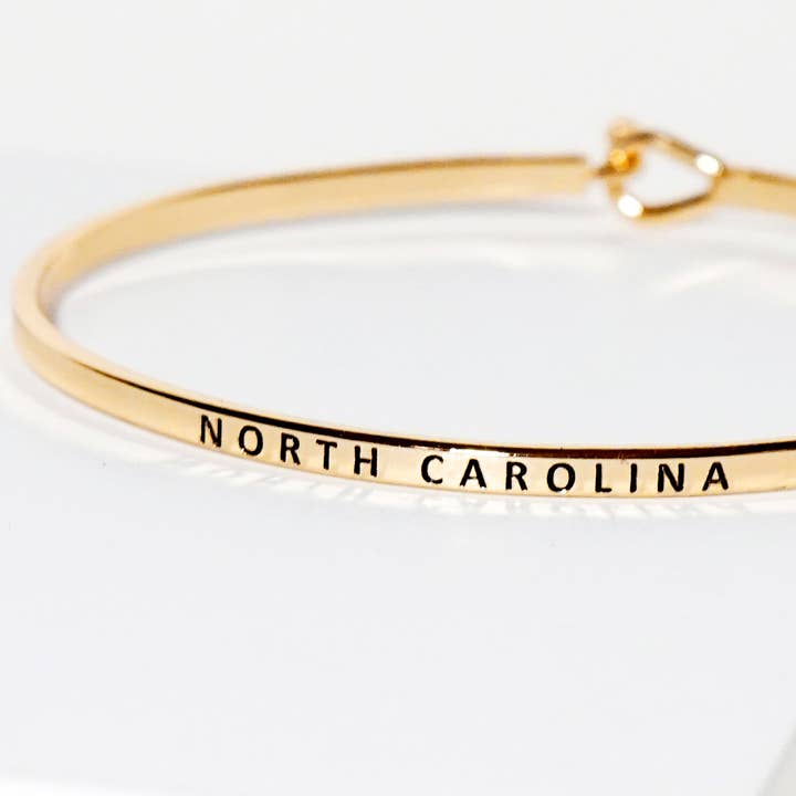 Wild Honey - Wholesale Bangle Bracelet - North Carolina Engraved Inspirational Bangle Bracelet1