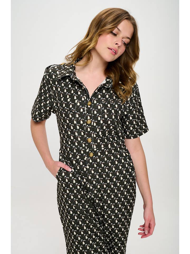 SM WARDROBE - Wholesale Jumpsuit - Women's - MUSHROOM PRINT CORDUROY JUMPSUIT OVERALL12