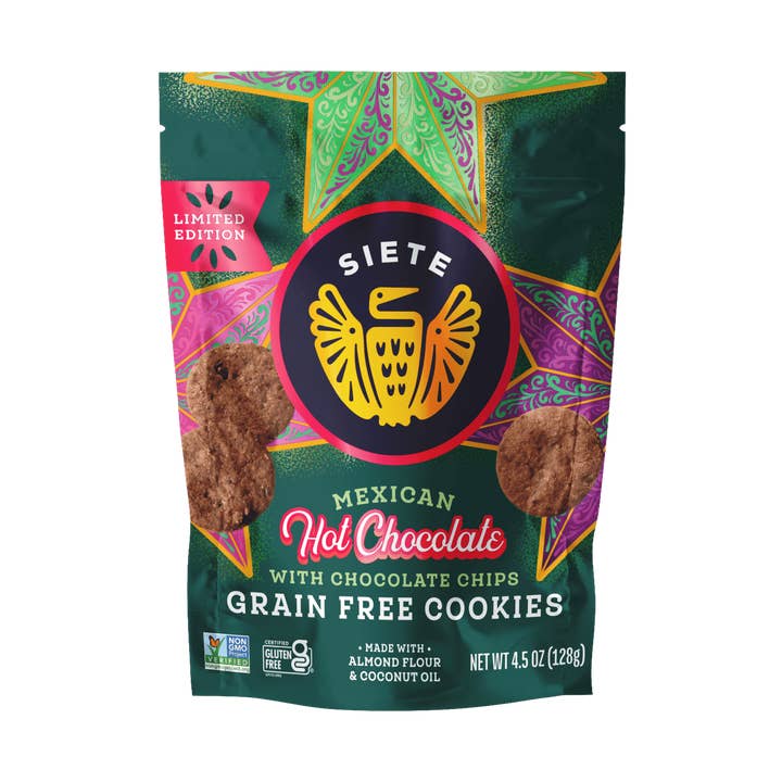 Grain Free Mexican Hot Chocolate Cookies with Chocolate Chips - 20 Pack for wholesale by Siete Foods