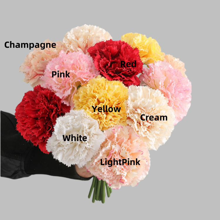 ACNITE(We cover U.S. import duties) - Vente Fleurs artificielles - Fleurs artificielles œillet rose réaliste 28 cm - Cadeau pour elle2