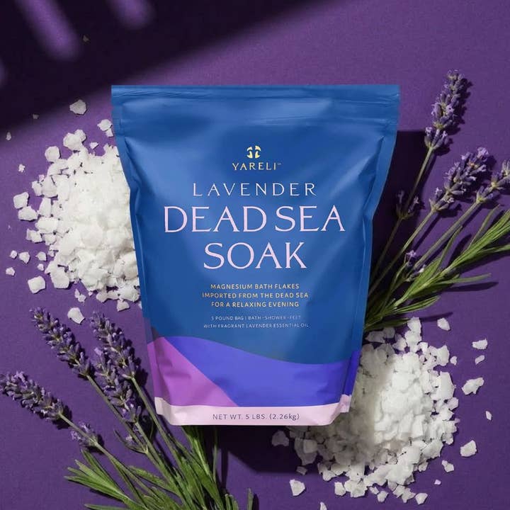 Lavender Dead Sea Magnesium Bath Flakes for Relaxation for wholesale by Yareli Wellness
