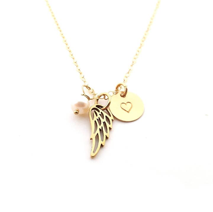CY Design Studio - Wholesale Pendant/Charm Necklace - Dainty Angel Wing Necklace0