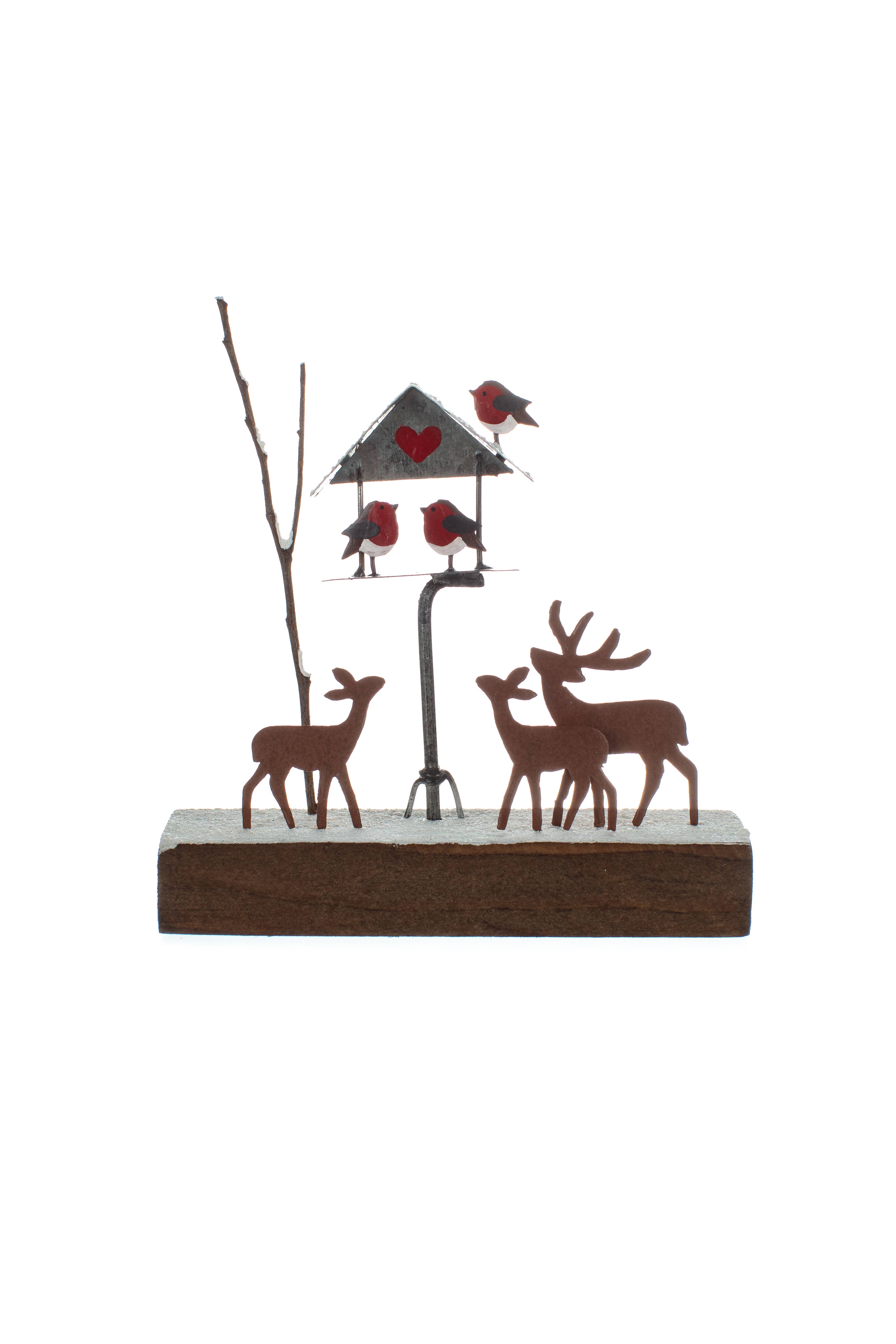 Shoeless Joe Ltd – wholesale Decorative tabletop object – Deer Around Bird Table0