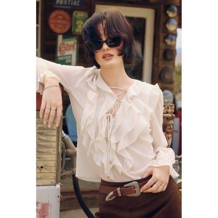 Erosion and Light Frilly Chiffon Blouse for wholesale by Dress Forum