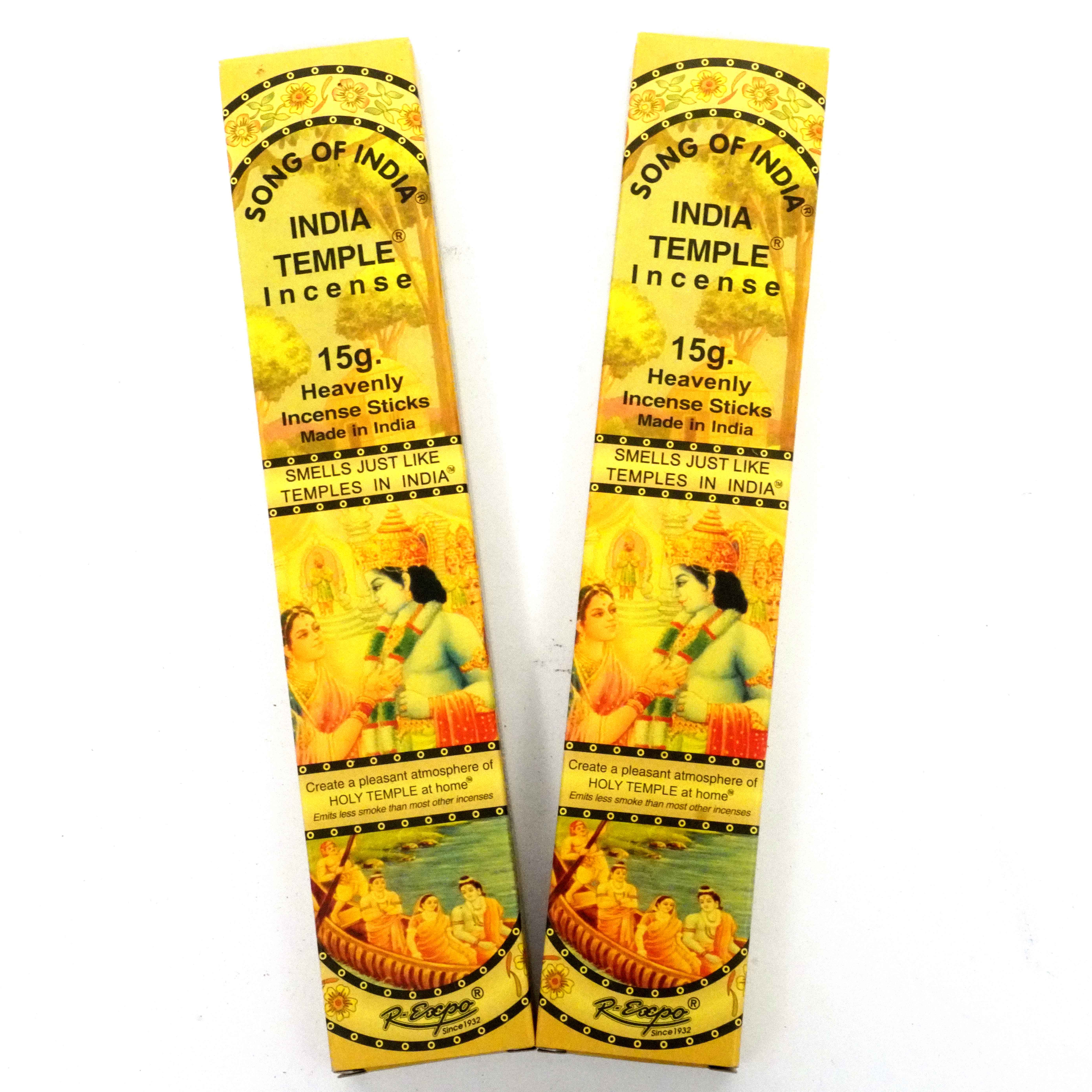 R. Expo/Song of India – wholesale Incense – India Temple Incense 15g - Dispaly of 243