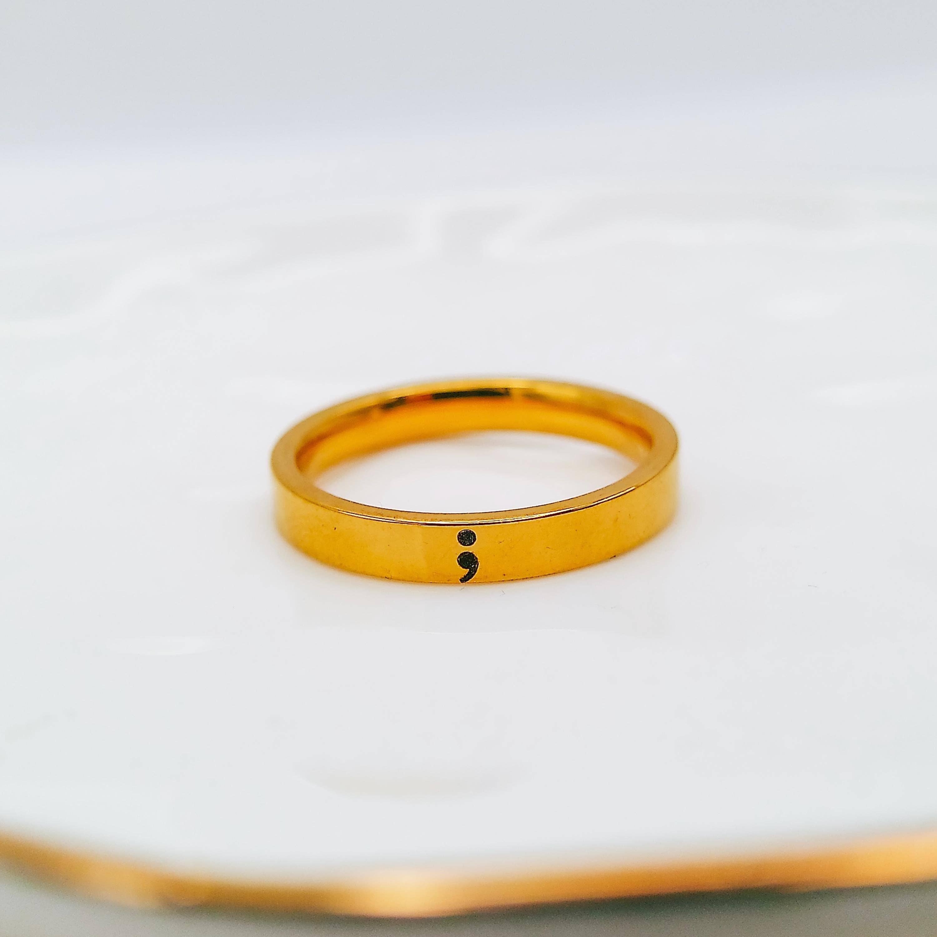 Avy + Tay - Wholesale Band/Stacked Ring - SEMICOLON RING1