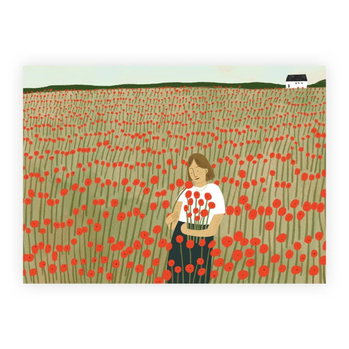 Colhendo Papoilas - Postal por atacado de Eline Veldhuisen Illustration