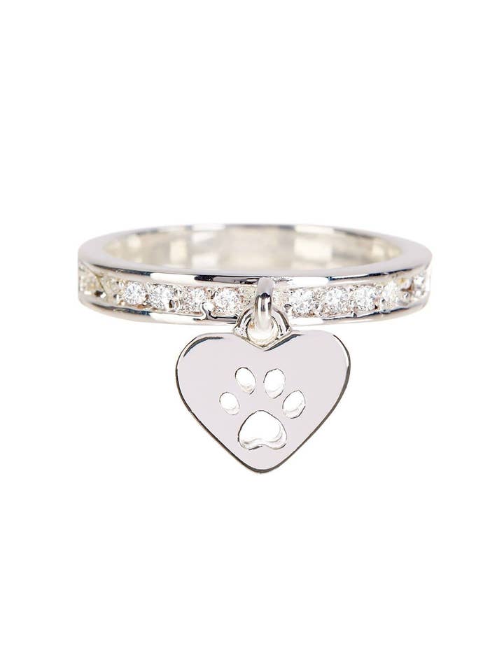 Doggy Paw Moveable Charm Ring - SF for wholesale by Zoey Simmons
