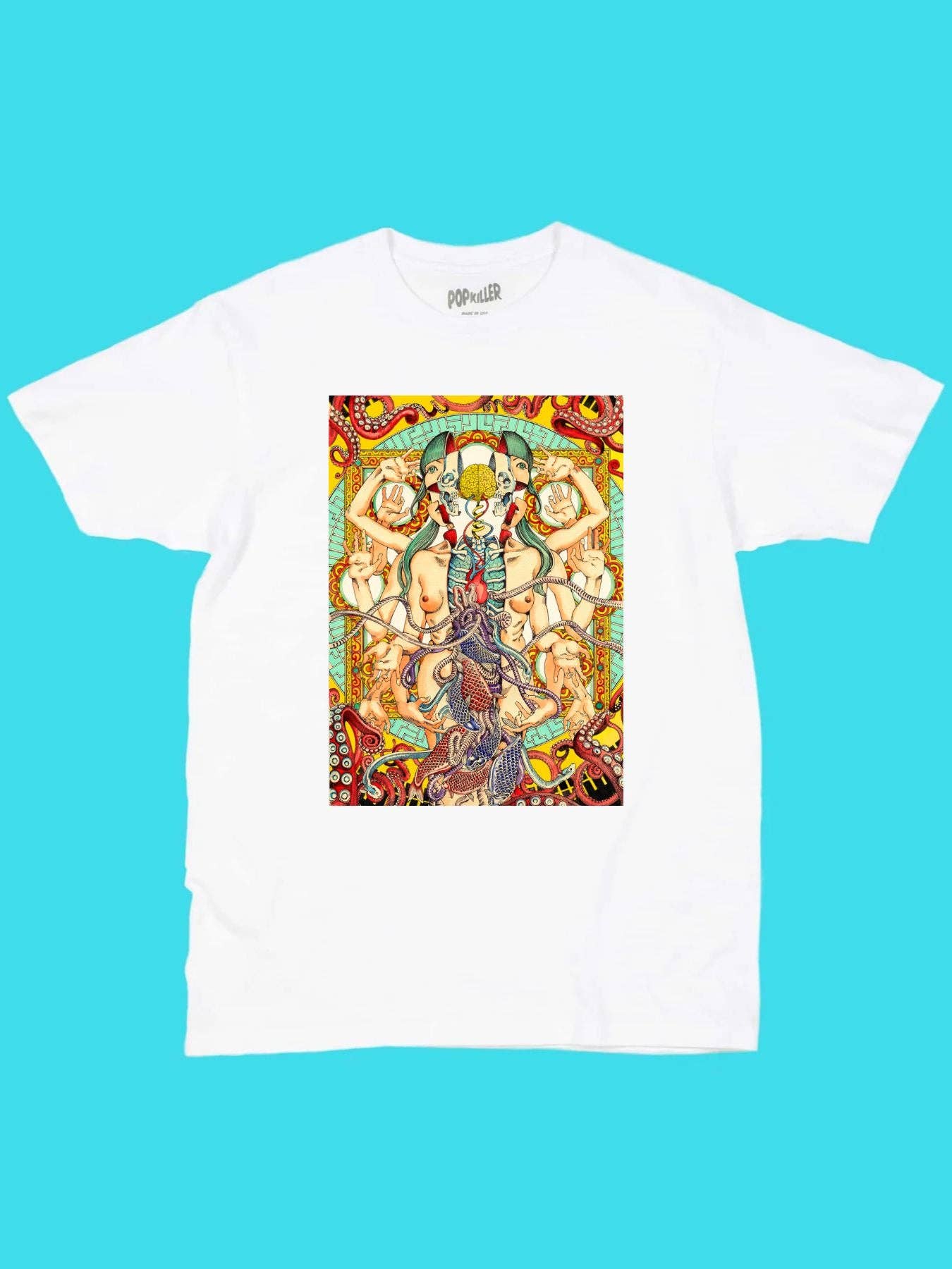 Popkiller – Engroshandel Grafisk t-shirt - Unisex – Popkiller Artist Series Shintaro Kago skalaer Klassisk T-shirt2