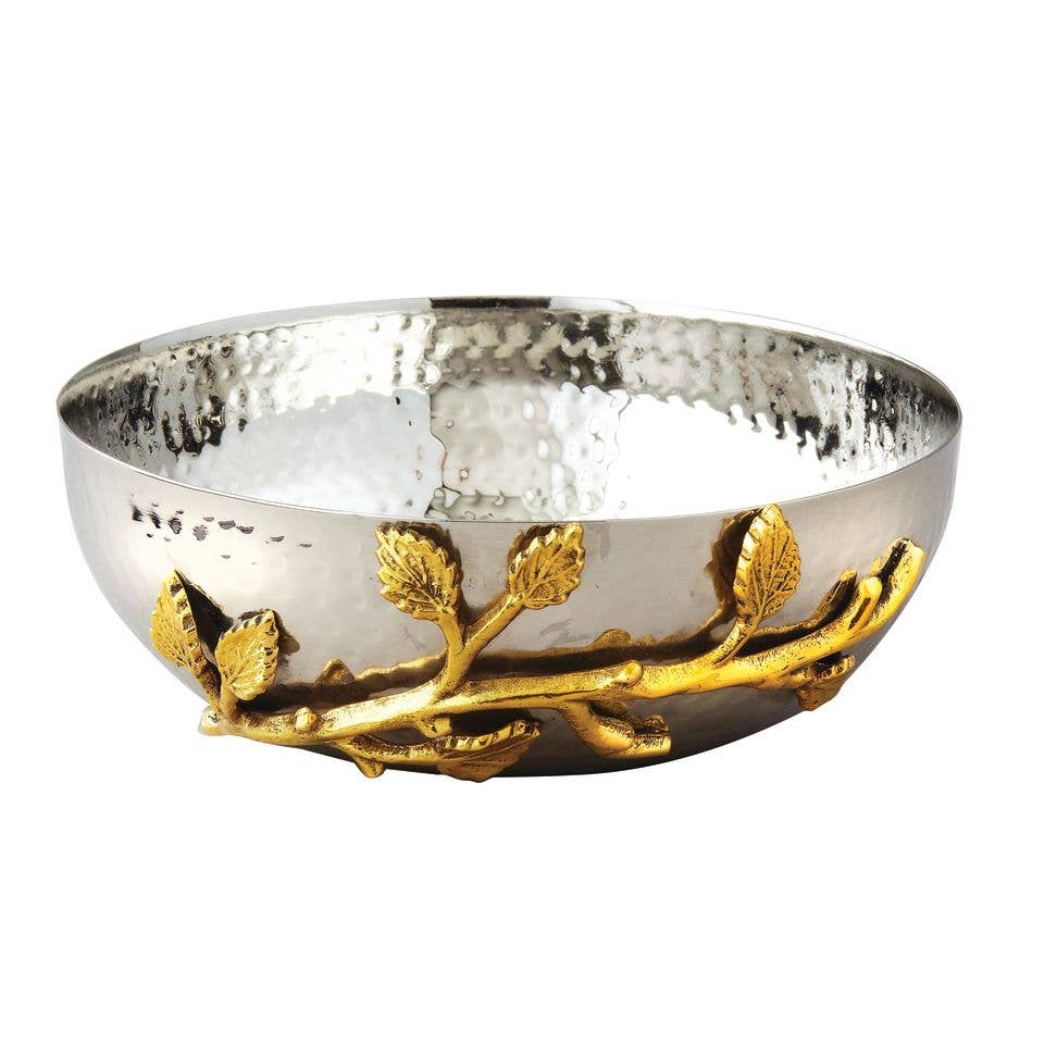 Elegance - Wholesale Serve Bowl - Golden Vine Hammered Salad Bowl, 6.5"0