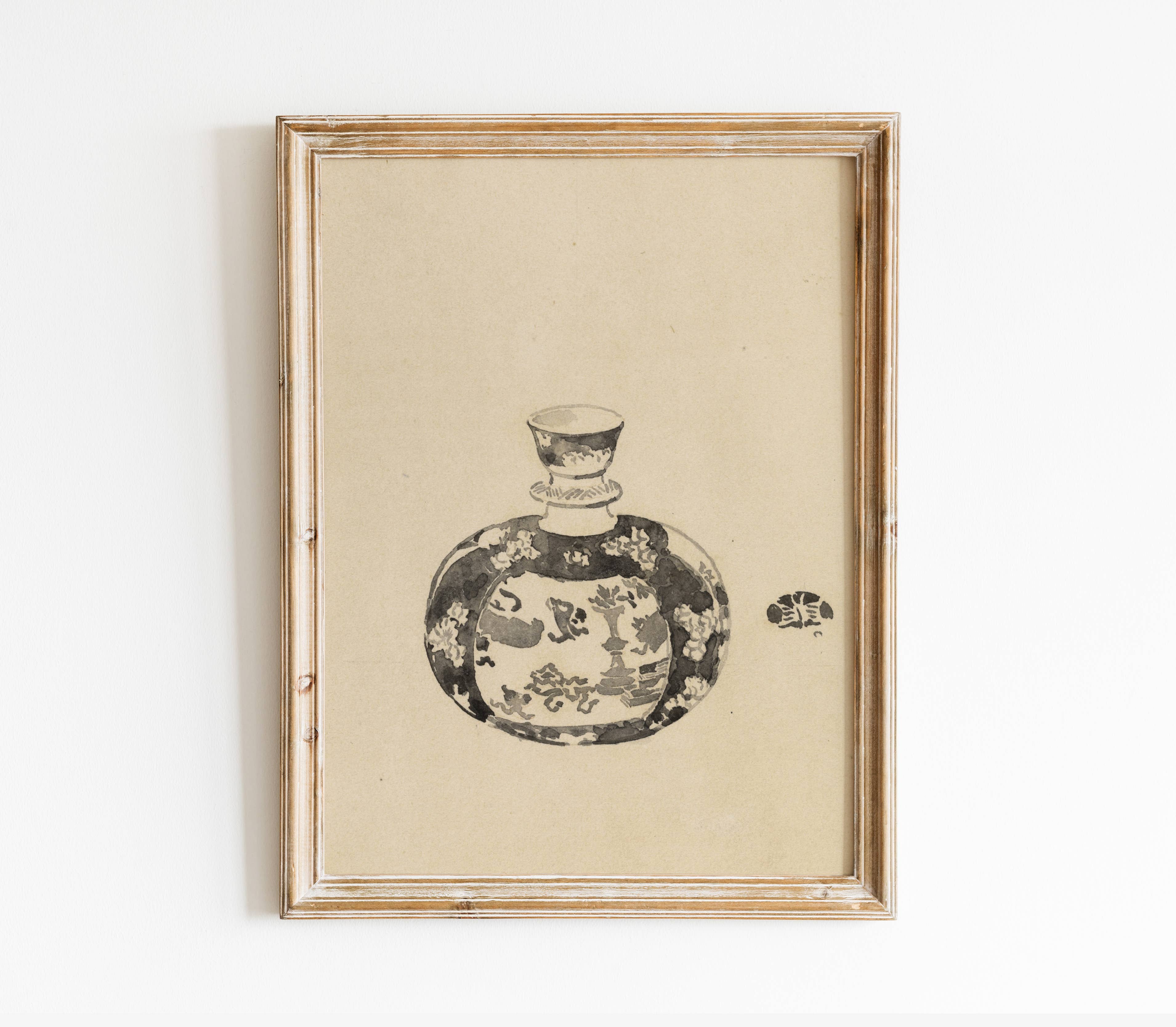 Hyggely - Wholesale Art Print - Vintage Watercolor Painting | Antique Vase Art Print SK1515