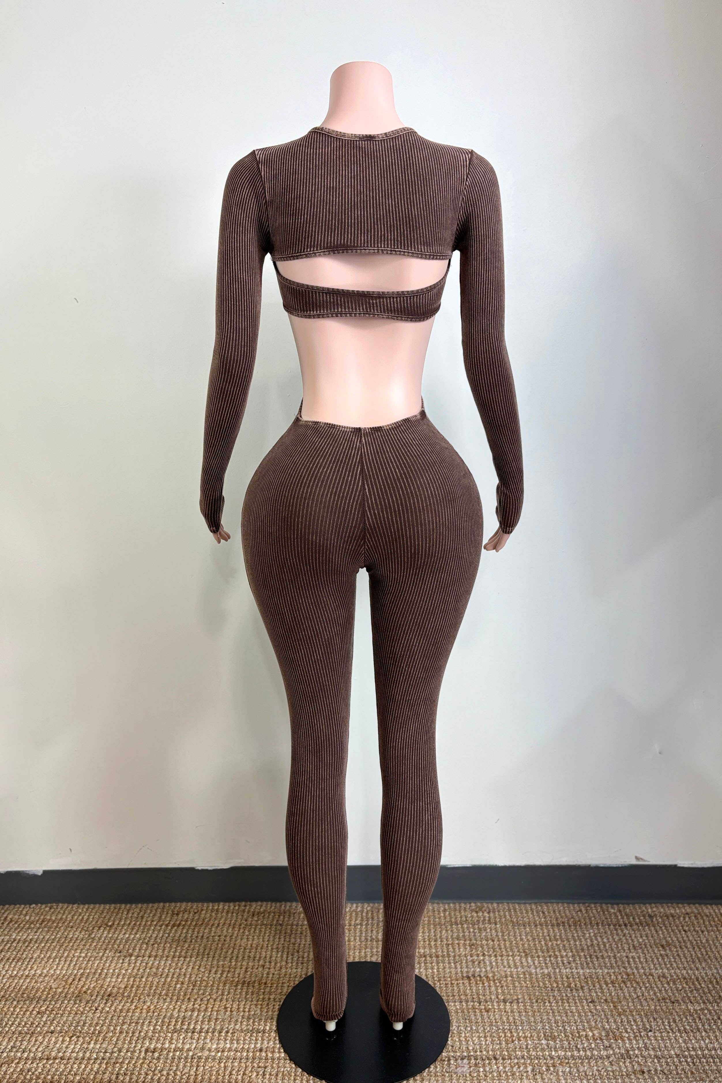 Dalia Studio - Wholesale Jumpsuit - Women's - MINERAL WASH OPEN BACK FRONT CUT-OUT JUMPSUIT2