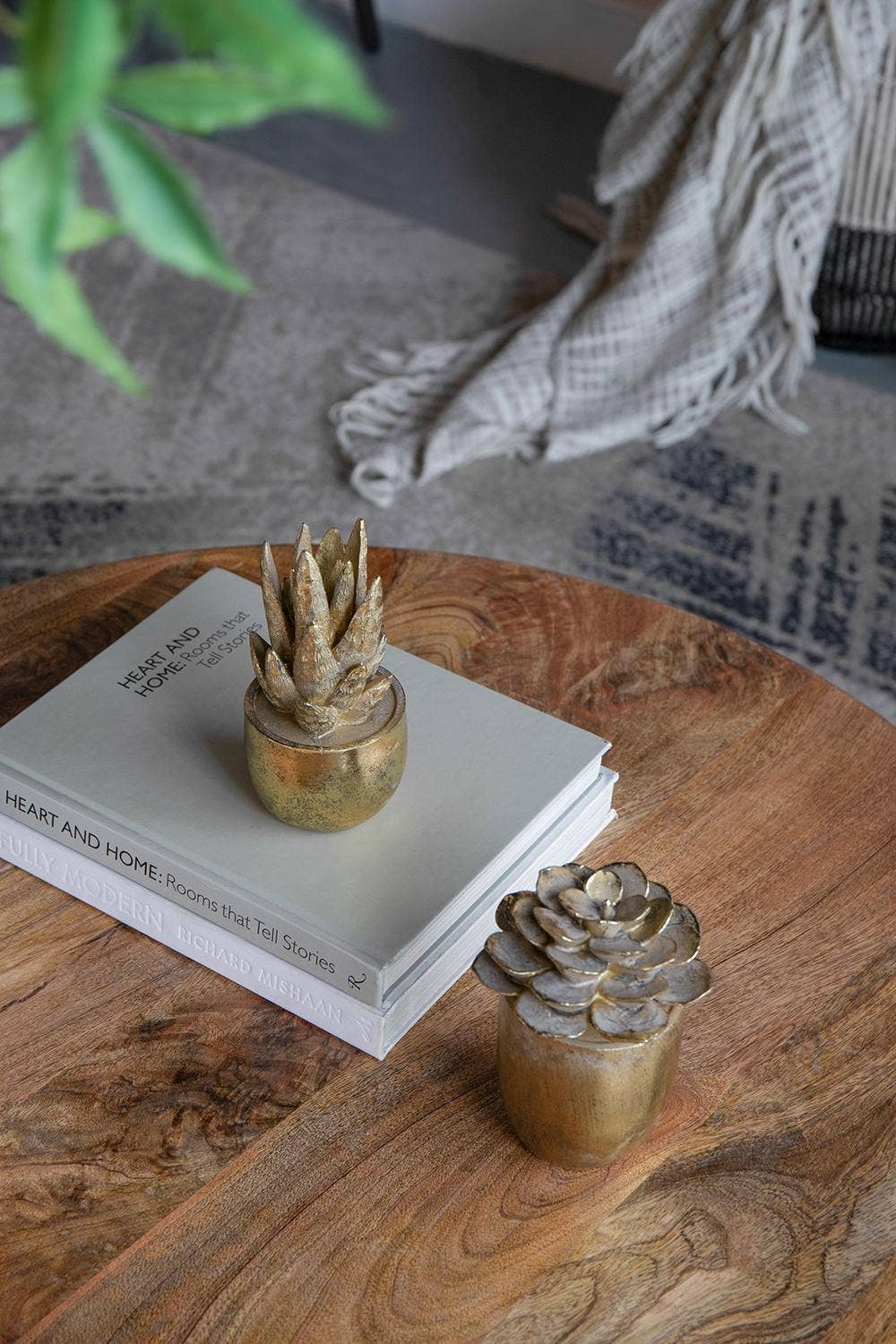 A&B Home Group Inc. - Wholesale Decorative Tabletop Object - D3.5x7" Golden Succulent Resin Planter9