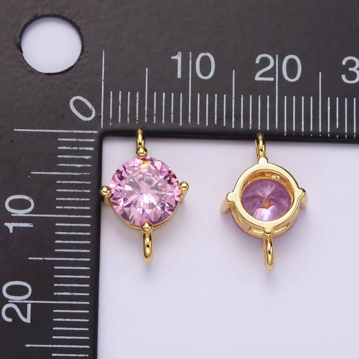 Aim Eternal - Wholesale Individual Charm/Pendant - 14K Gold Filled 10mm Round CZ Birth Month Personalized Connector | G-157 - G-16910