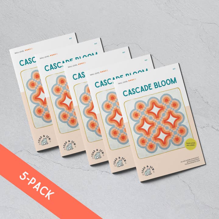 Toad & Sew - Wholesale Craft Sewing Kit - Cascade Bloom Quilt - Printed Paper Pattern0