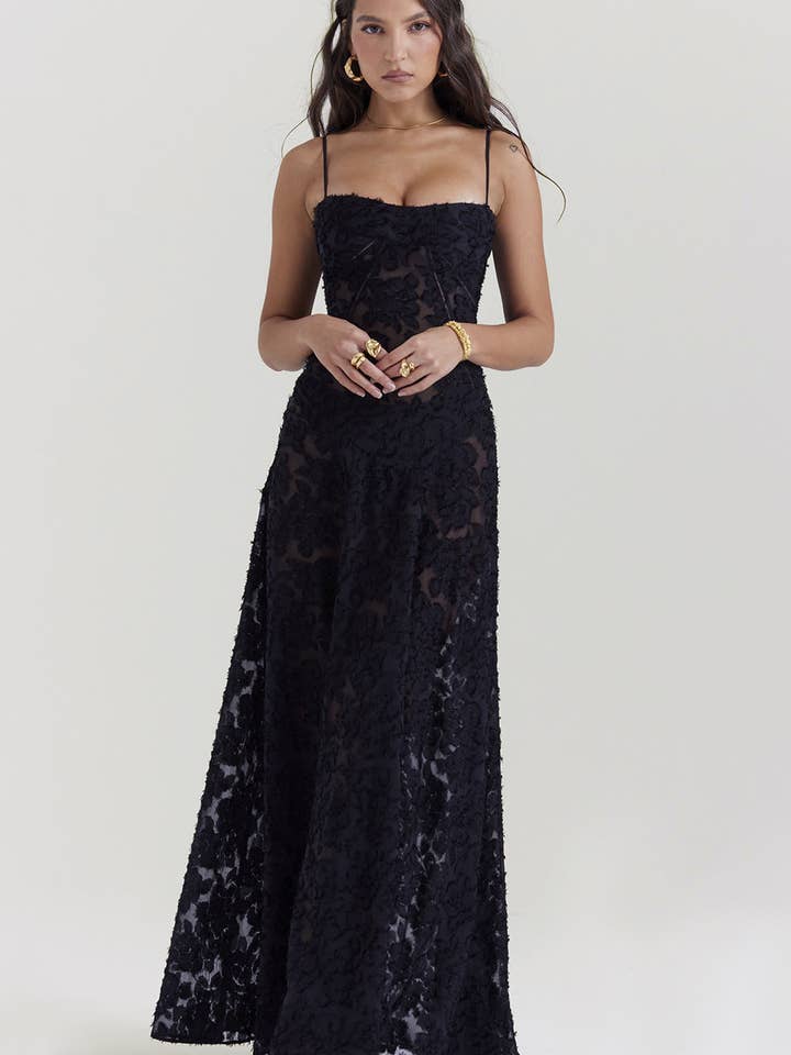 Dipped Shop - Wholesale Dress - Women's - Backless String Tie Lace Sexy Long Dress DP25A50814