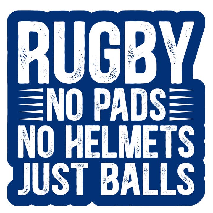 Autocollant rugby sans protections ni casques juste des ballons (bleu) pour la vente par Stick to it creations