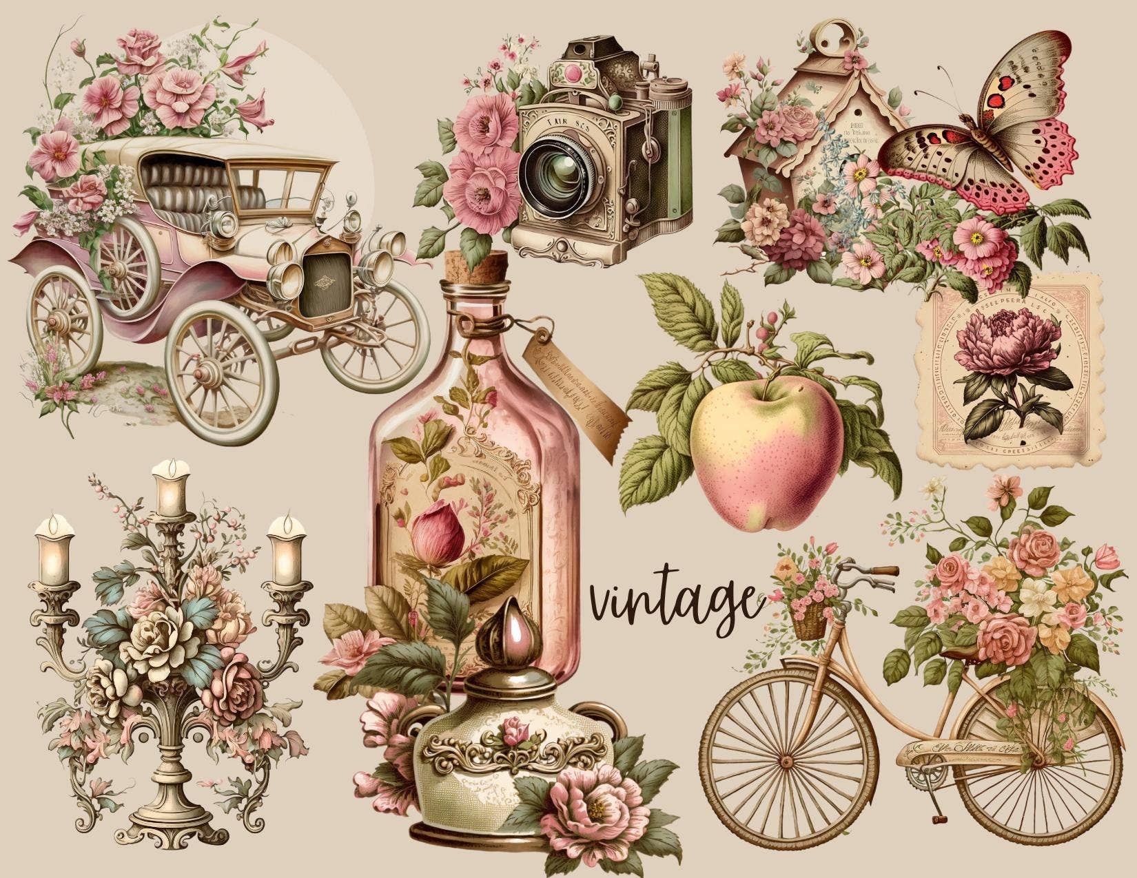 Piles of Postcards - Venta al por mayor Tarjeta postal - Postal vintage rosa0