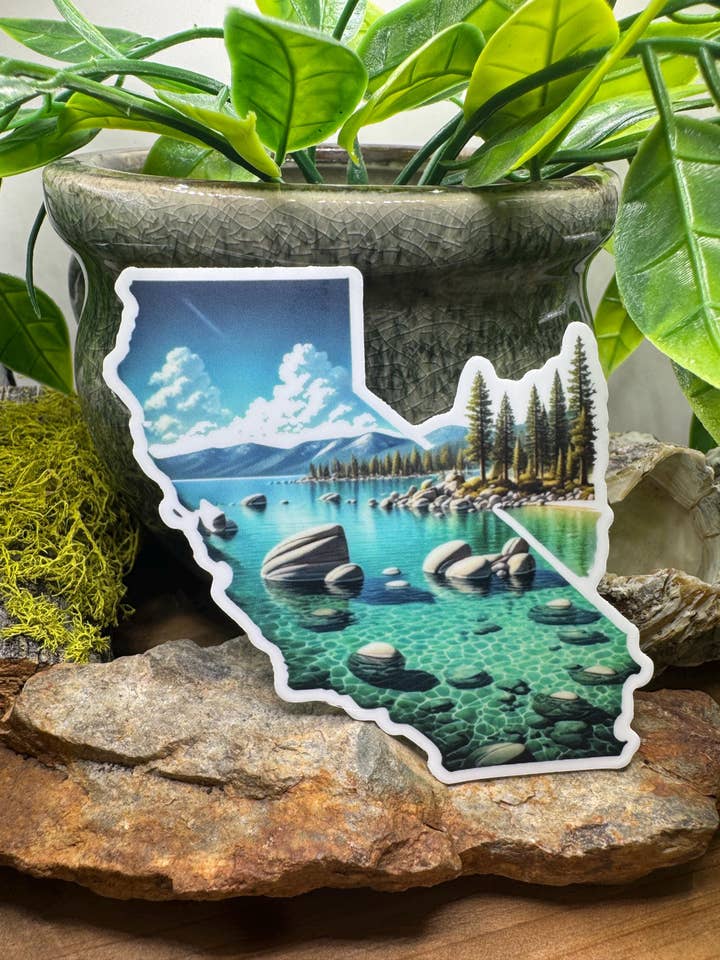 Lake Tahoe Californien Klistermærke: Mat Vinyl Dekal (3 tommer) for engroshandel hos California Dreaming Co