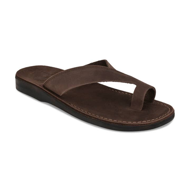 Echo – Moderne Minimalistische Teenslipper | Bruin Nubuck voor wholesale door Jerusalem Sandals