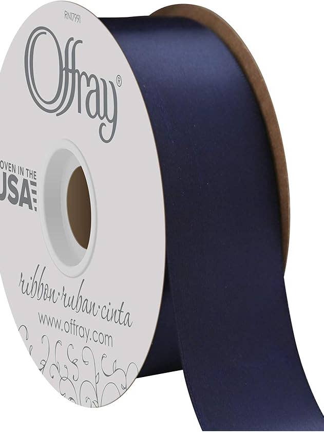 Double-Face Satin Navy 1-1/2" x 50 Yards for wholesale by Berwick Offray Ribbon