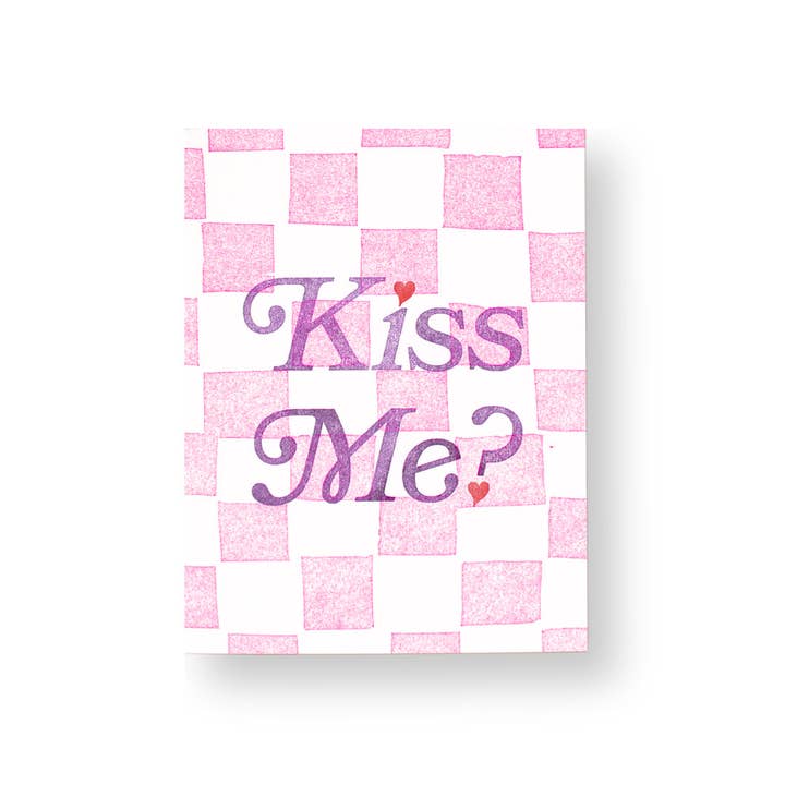 Carte typographique de la Saint-Valentin "Embrasse-moi" pour la vente par Letterpress PLAY