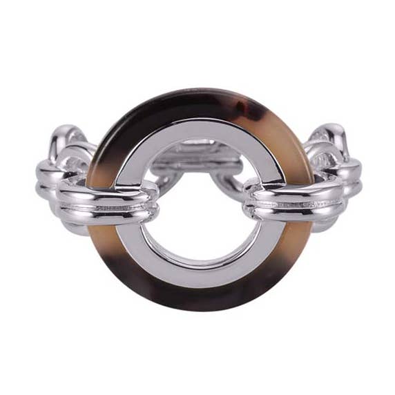 Runder Silberring aus grauem Acetat von Anaïs für den Großhandel von ORUS BIJOUX