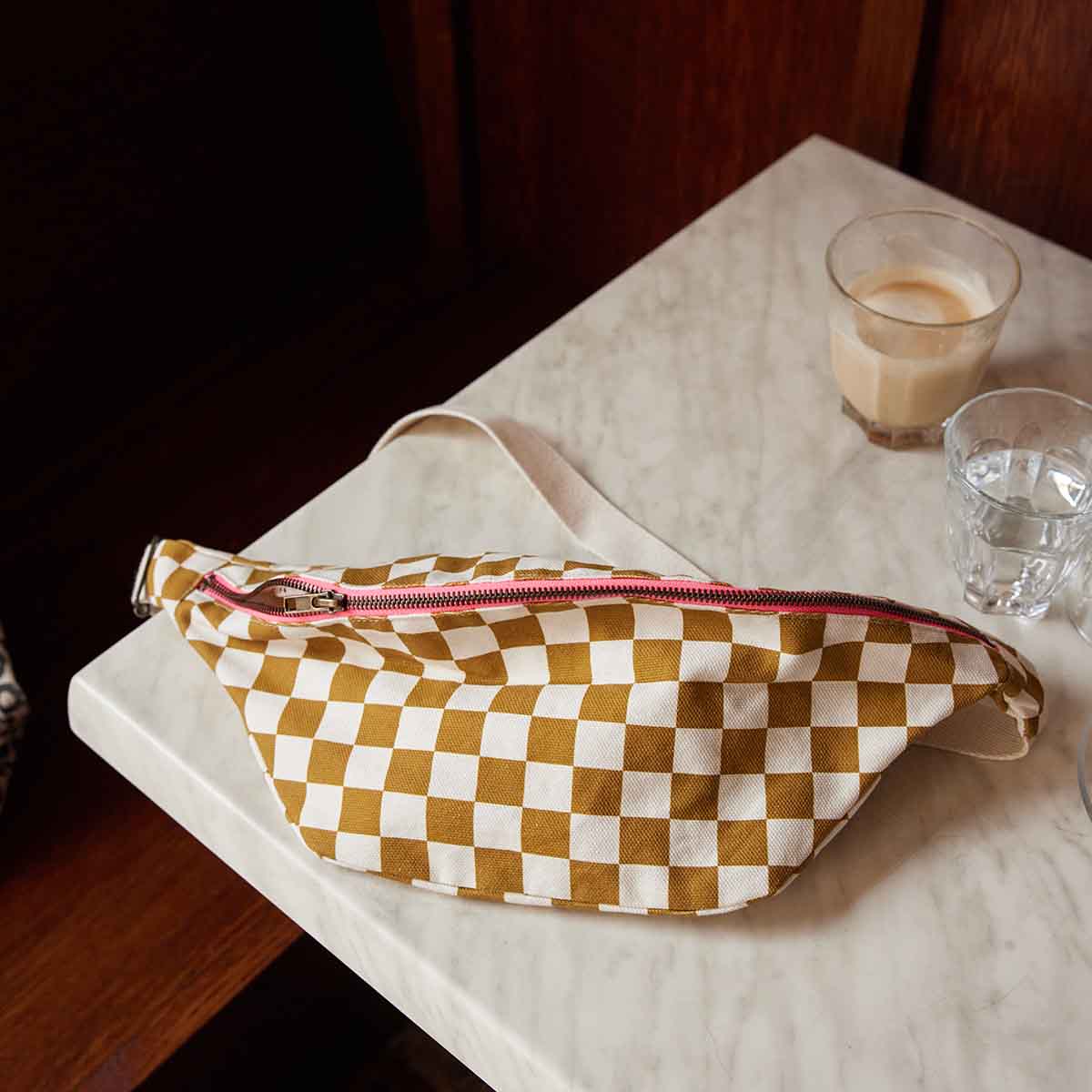 Rose in April - Wholesale Messenger Bag - Women's - WOMEN BUM BAG CHECKERBOARD CARAMEL13